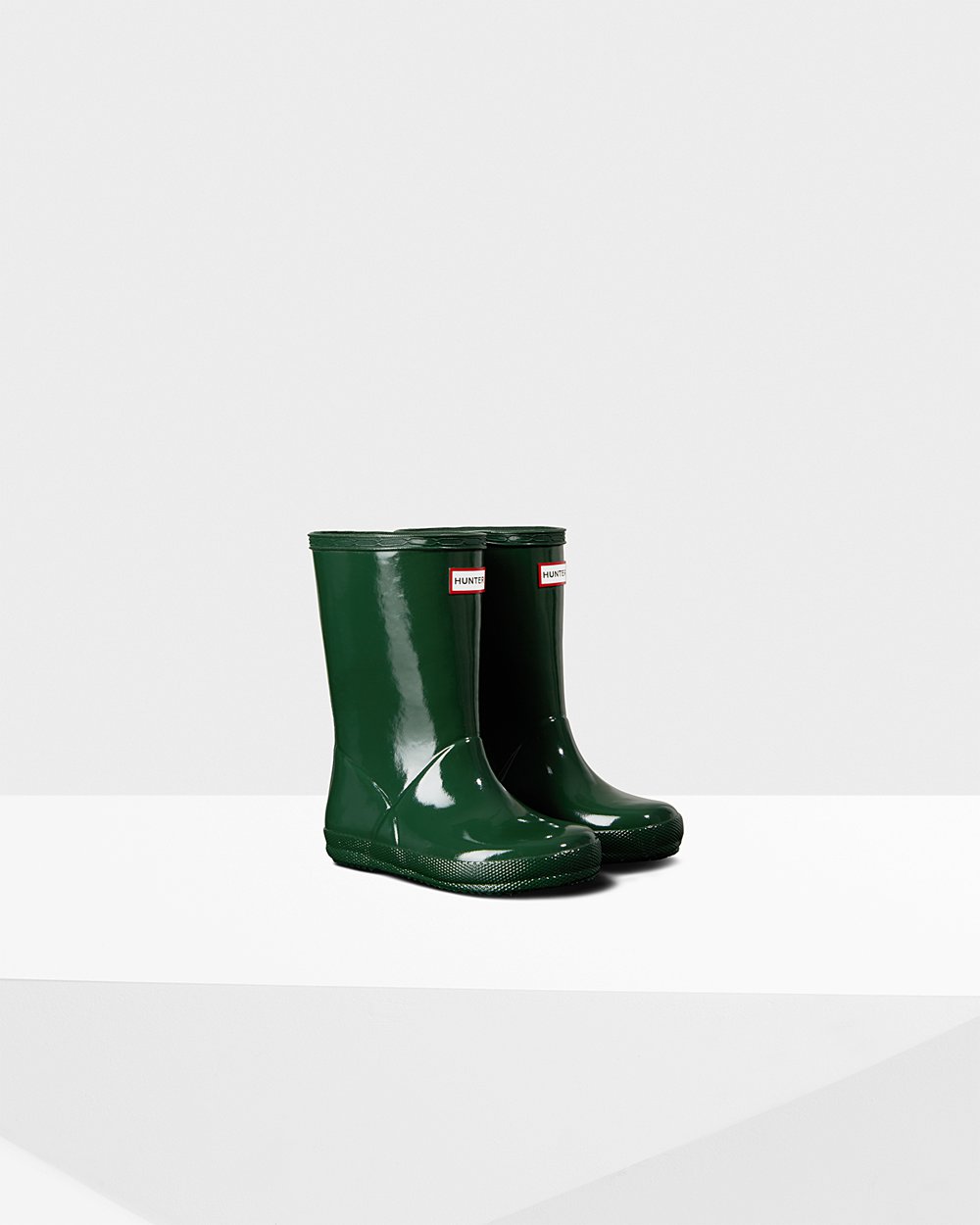 Kids Rain Boots - Hunter Original First Classic Gloss (05VUYKOLF) - Green